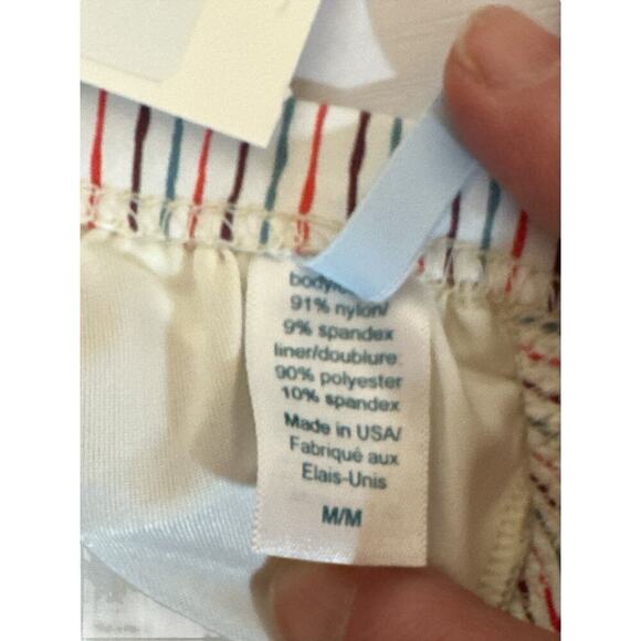 Eberjey Women Taylor Lines Bikini Top Size M Multicolor Pinstriped Swimwear NWT - Picture 7 of 9